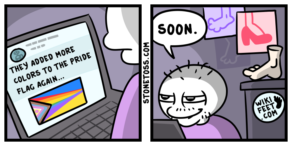 Stonetoss comic on the changing pride flag : TumblrInAction